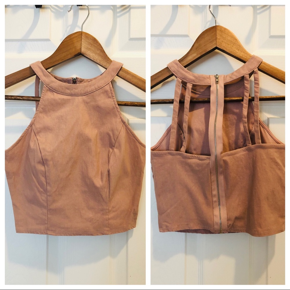 Caged Back Crop Top